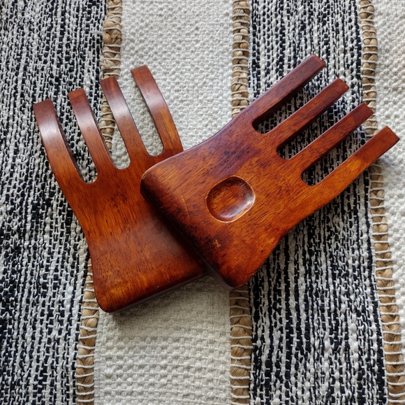 Other - Wooden Bear Claw salad servers